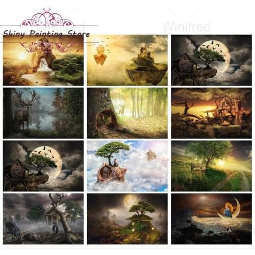 5D DIY Diamond Painting Abstract Forest Landscape Diamond Embroidery Movie Scene Fairy Tale Cross Stitch Kit Mosaic Art Picture
