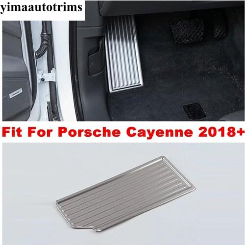 Car Left Foot Rest Footrest Pedal Frame Cover Trim For Porsche Cayenne 2018 - 2021 Stainless Steel Accessories Interior Kit