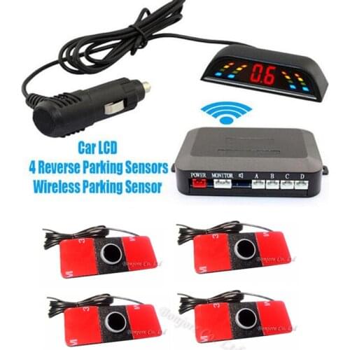 Wireless Car Auto Parktronic LED Parking Sensor With 4 Sensors 16mm Reverse Backup Car Parking Radar Monitor Detector System