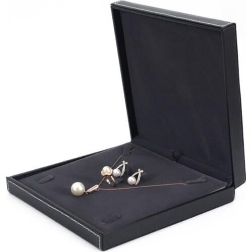 Large Leather Jewelry Set Box Big Velvet Wedding Jewelry Holder Boxes Necklace Ring Earring Pendant Gift Storage Case