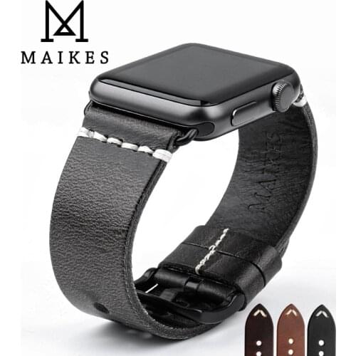 Vintage Oil Wax Leather Watchband For Apple Watch Series SE/6/5/4/3 38mm 42mm Strap For iWatch 40mm 44mm Smartwatch Accessories