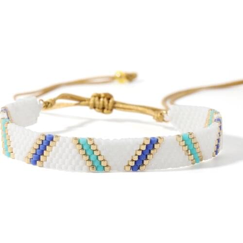 Rttooas Summer Beach MiYuki Bead Bracelet Boho Pulseras Ladies Hand Woven Bracelet Fashion Jewelry Adjustable Gift Wholesale