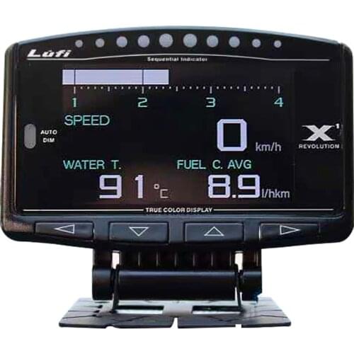 LUFI X1 Meter OBD2 Plug Digital Turbo boost Oil Pressure Temperature Gauge Car AFR RPM Fuel Speed Oil Meter English Version