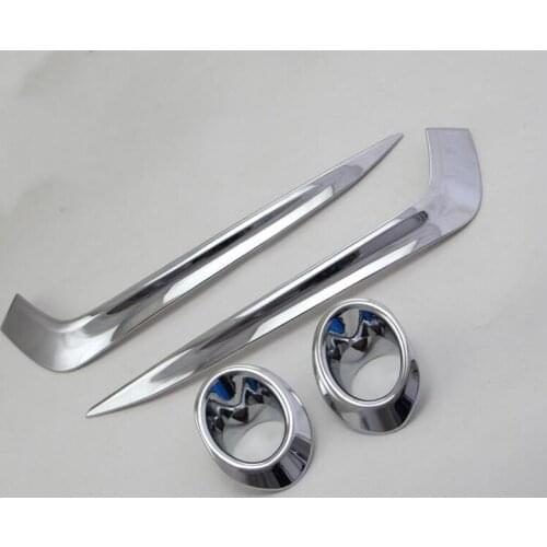 For Honda Civic 2016 4PCS ABS Chrome Car Front Headlight Fog Lamp Eyelid Eyebrow Cover Trim Moldings Car Styling Accessories