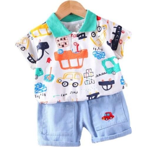 Summer Children Fashion Clothing Baby Boys Girls Cartoon T Shirt Shorts 2Pcs/sets Kids Infant Clothes Toddler Casual Tracksuits