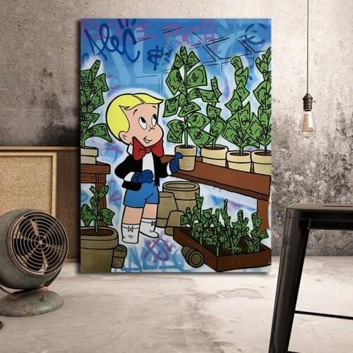 Art Wallpaper Photo Frame Painting Rich Money Tree Graffiti Art Richie Alec Monopoly Only Poster Bedroom Pictures Home Decor