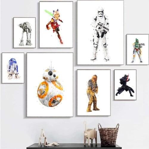Disney Anime Movie Darth Vader Yoda Canvas Painting Star Wars Prints and Posters Wall Art Picture for Living Room Decor Cuadros