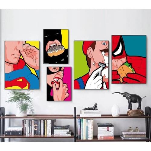 Marvel Avengers Poster Canvas Print Picture Superheroes Private Life Wall Art Painting Cartoon Spiderman for Home Decoration
