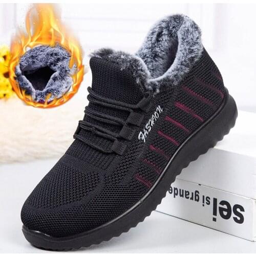 Winter Shoes Women Sneakers Mesh Warm Plus Ladies Flats Non-slip Mother Casual Classic Female Vulcanized Shoes Fashion Footwear
