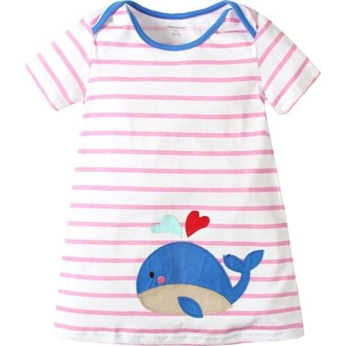 Summer baby girls dress,kids cotton dress,striped dress,cute cartoon patches,3 colors collection,new clothing style (1-6 yrs)