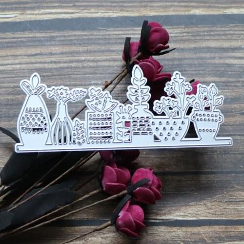 Potted Plants Flower Metal Cutting Dies Stencils For DIY Scrapbooking Paper Wedding Cards Die Cuts Photo Album