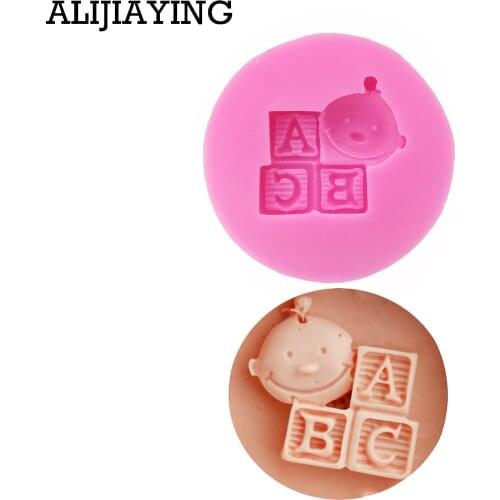 M0178 Lovely Baby Fondant Mould Baby And Letters Silicone Mold Cake Decorating Tools Soap Mold