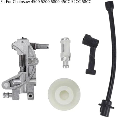 5Pcs Oil Pump Filter Pipe Hose Line Oil Nozzle Turbine Kit For 4500 5200 5800 45CC 52CC 58CC Gasoline Chainsaw Spare Parts