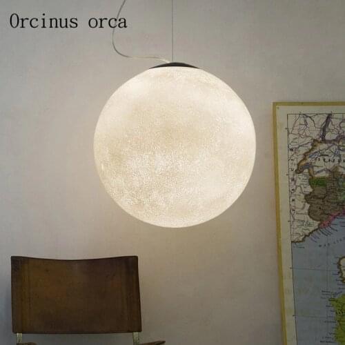 Nordic modern minimalist moon chandelier living room restaurant balcony bedroom creative child room lamp moon Pendant lamp