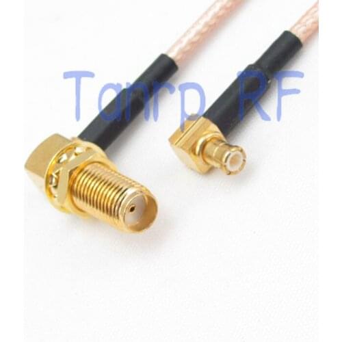 6in SMA female to MCX male both right angle RF adapter connector 15CM Pigtail coaxial jumper cable RG316 extension cord