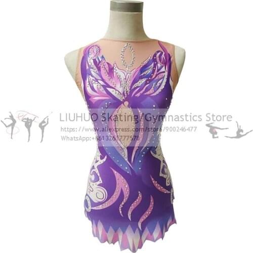 Figure Skating Dress Girls Ice Skating Gradient Color Performance Rhythmic Gymnastics Competition Dance Leotard Artistic Costume