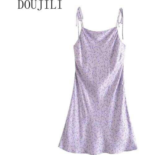 DOUJILI Fashion Women Dress Hot Sale Soft Smooth Sleeveless Backless Midi Dress For Modern Ladies