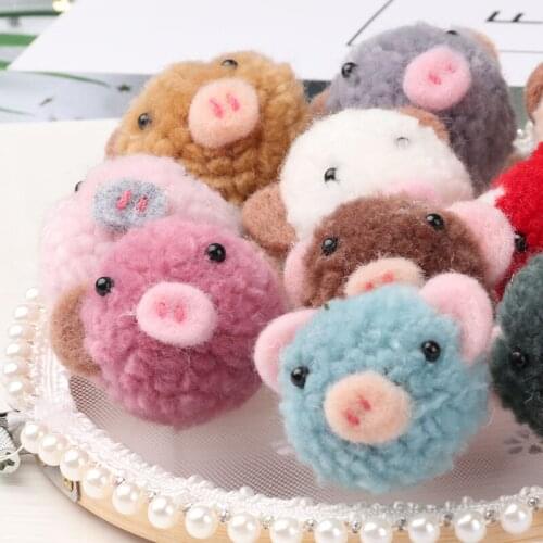 5cm Pig hair ball Mini doll Pompom Fur Balls For Kids DIY Scrapbooking Wedding Home Decoration Plush Pompoms Ball Flowers Crafts