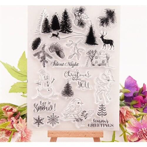 Hot selling Snowflake Fawn transparent clear stamp / silicone seal roller stamp DIY scrapbook album / card production