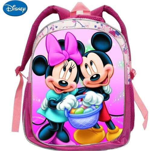 Disney Kawaii Minne Backpacks Micky Girls School Bags Travel Bags 3D Print 12-16inch Lovely Mochila Infantil