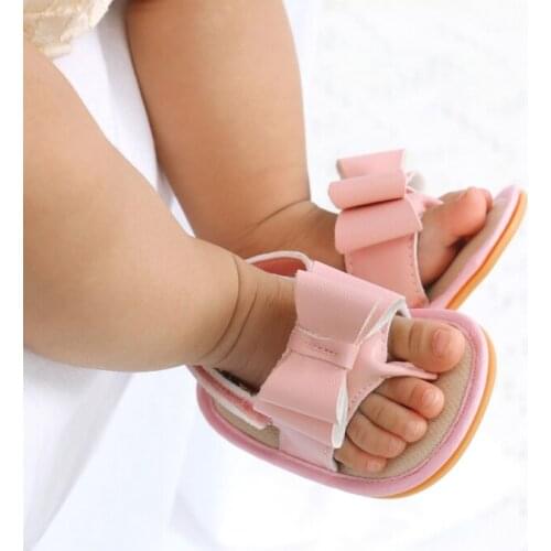 Summer Baby Girls Sandal Cute Bow Anti-Slip Shoes Sandals Toddler Soft Soled Shoes 0-18 Months