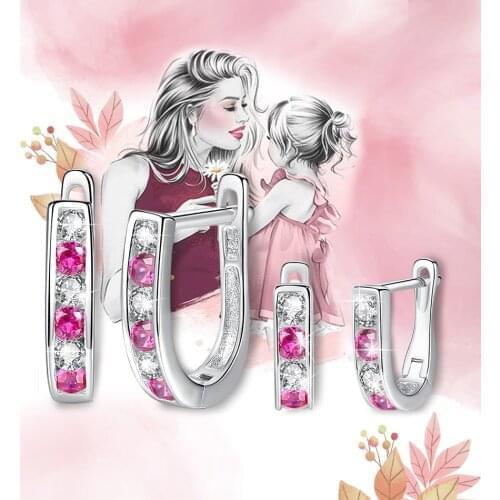 Christmas Gift 925 Sterling Sliver Earrings Round Rhinestone CZ Stud Earrings For Female Child Kids Fashion Jewelry