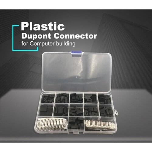 620pcs Dupont Connector 2.54mm Dupont Cable Jumper Wire Pin Header Housing Kit Male Crimp Pins+Female Pin Terminal Connector
