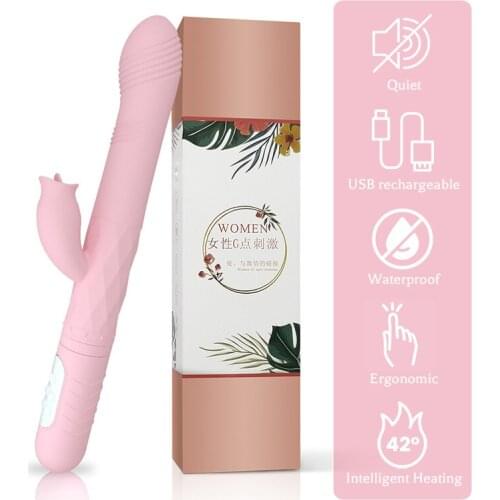 Telescopic Vibrator Clitoris Stimulator Adult Sex Toys G-spot Vibrator Masturbation Stick Automatic Heating Vaginal Massager