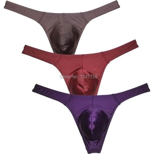 Mens Bulge Pouch Bikini Underwear G-String Underpants Low-Rise Shine Thong Jockstrap Meskie Stringi Gay Tanga