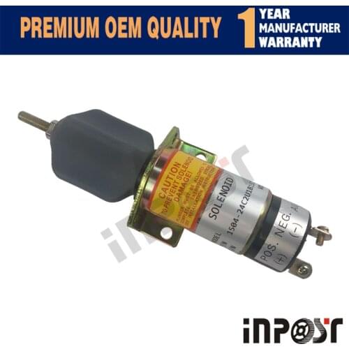 In Stock New Stop Solenoid For Kubota 1504-24C2U1B1S1 24V 1500-2057 with 2 Terminals