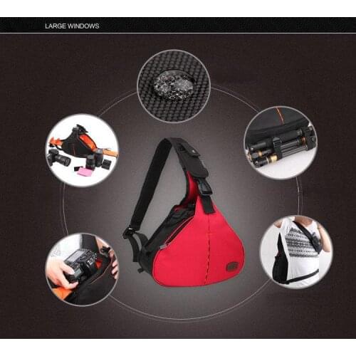 Waterproof Triangle SS16-1 DSLR SLR Camera Case Bag for Nikon CANON SONY FUJI PENTAX OLYMPUS LEICA RED