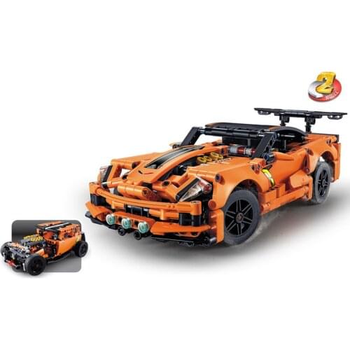 High-Tech Chevrolets Corvette ZR1 Sports Racing Car Building Blocks Compatible With MOC Bricks Model Kit DIY Toys For Children