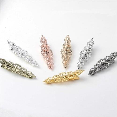 10 PCS 16*56mm Vintage Fashion Hairgrips Metal Alloy Hollow Out Flower Piece Hair Clip For Women