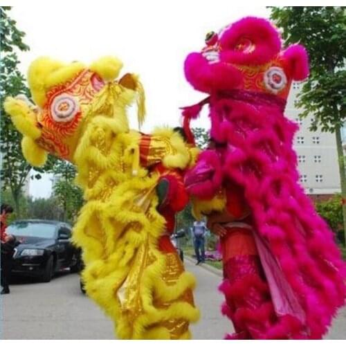 Oversea Chinese Celebrate the festivals Lion dance Outfit Cantonese Lion dance costume Foshan Wool Hand Made Stage Accessories