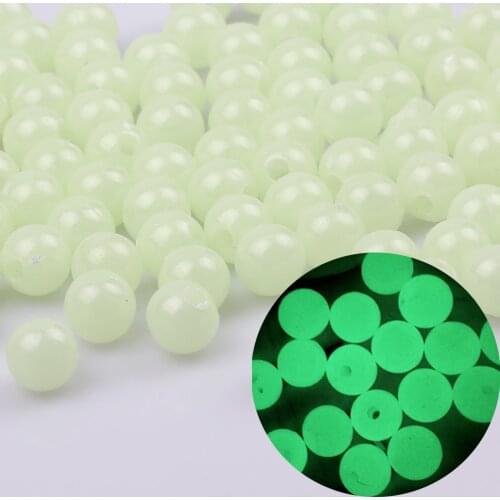 4/5/6/8/10/12mm Green Luminous Beads Round Acrylic Spacer Beads For Jewelry Making Handmade Diy Necklace Bracelet Accessories
