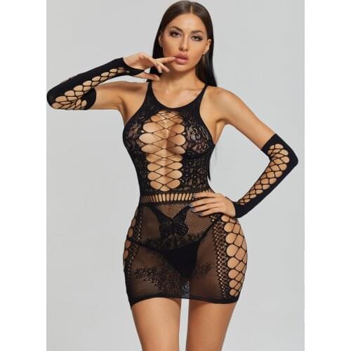 Women Transparent Lace Bodysuit Sexy Lingerie Sleepwear Mesh Lace Floral See-through Teddies Catsuit Erotic Sex Costume