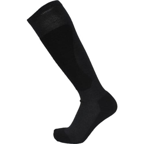 1 Pairs Black 42% Merino Wool Warm Winter Snowboard Socks for Men Black & Gray Color