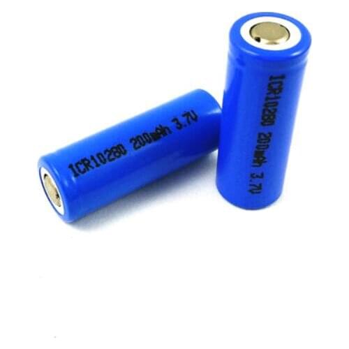 10PCS 3.7V 10280 lithium ion rechargeable battery li-ion cell baterias pilas 200MAH for led flashlight digital device