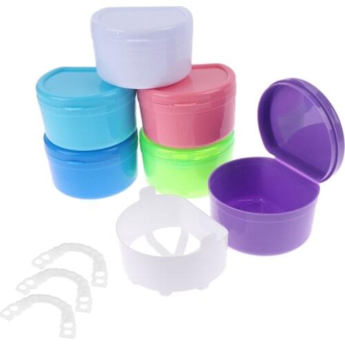Plastic Partial Denture Storage Box Teeth Care Case Optional Dental Tray Box Orthodontic Retainer Dental Tool Beauty Health Care