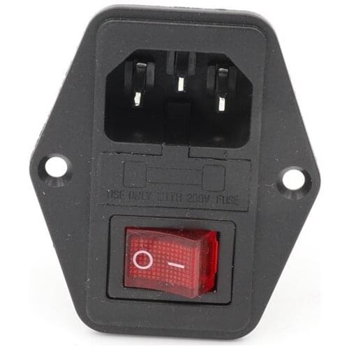 3D printer accessories LZ-14-F5 6A 250V AC power socket with Power Rocker Switch Fused with CE certification