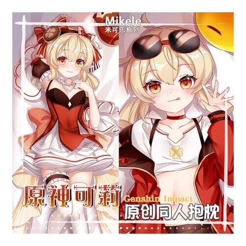 Anime Genshin Impact Klee Cosplay Dakimakura Hugging Body Pillow Case Japanese Otaku Pillowcase Cushion Cover Birthday Gifts