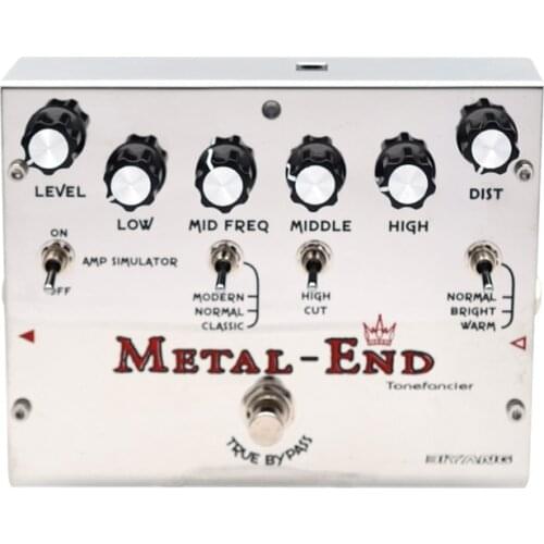 Biyang Tonefancier Metal End King Distortion Electric Guitar Effect Pedal True Bypass Design with Gold Pedal Connector