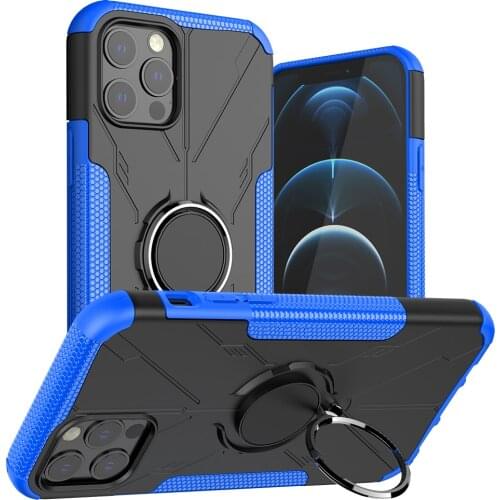 Armor Ring Shockproof Phone Case For iPhone 11 12 Pro Max 12 Mini 7 8 Plus XR X XS Max SE 2020 Soft TPU Back Cover Bumper