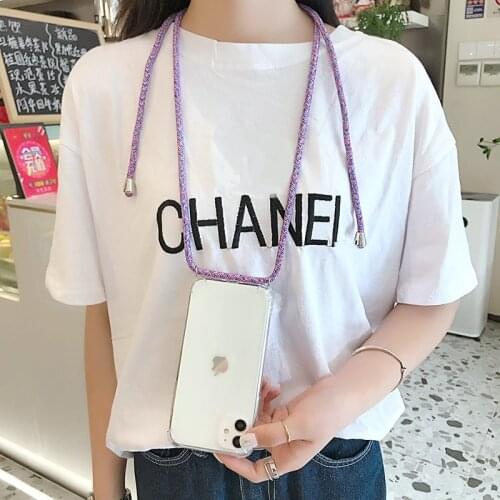 Strap Cord Chain Phone Case for Samsung Galaxy A21S A40 A20e A51 A71 A12 A10 A20S A50 A70 A3 A5 A6 A7 A8 Necklace Lanyard Cover