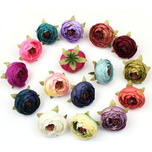 10pcs Silk Flower Artificial Flower Head Artificial Flower Wedding Decoration Wreaths Wedding Car Decoration Spring Decoration Z