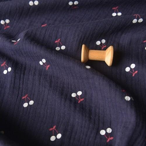 High quality double layer pure cotton tissu Cherry print patchwork Childrens dress, babys clothing, beddin tissus