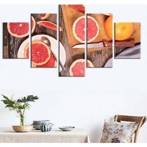 Home Decorative Canvas Painting HD Prints Fruit 5 Pieces Cuadros Wall Art Modular For Bedside Background Pictures Artwork Poster