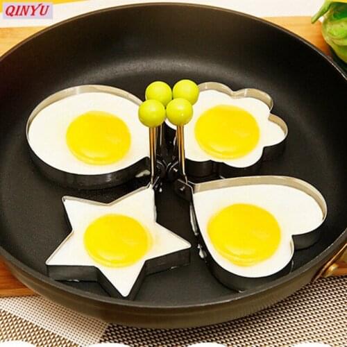 Stainless Steel Fried Egg Shaper Egg Pancake Ring Mould Mold Kitchen Cooking Tools Love Flower Round Star Molds 5Z