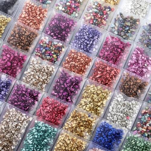 Broken Glass Stones Resin Fillings UV Epoxy Colorful Filler DIY Crafts Nail Art Decoration Jewelry Making Mold Fillings Material