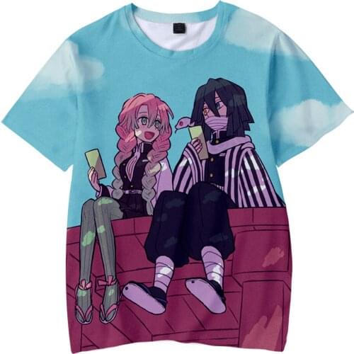 Kawaii Anime Demon Slayer 3D T-shirt Fashion Comic Kimetsu no Yaiba Kids T-Short Sleeve Boys Girls Summer Short Sleeve T Shirts
